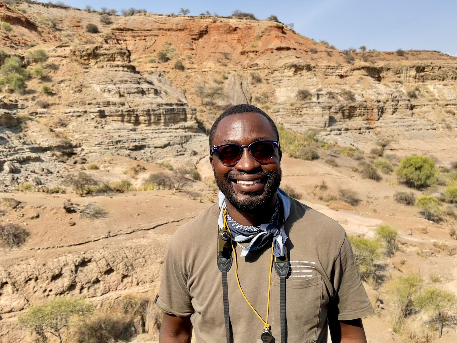Stephen Magohe at Oldupai Gorge